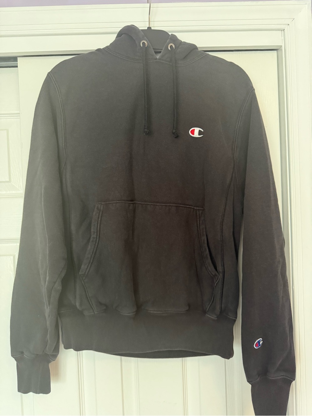 Champion Black Pullover Hoodie with C Patch